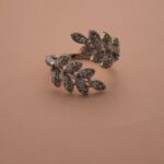 Floral Marquise-Cut Zircon Open Band Ring