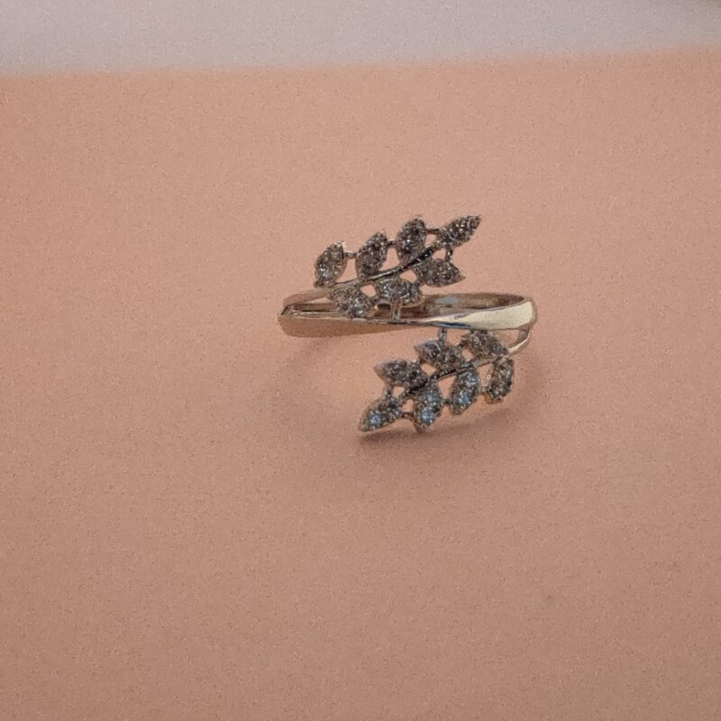 Floral Marquise Zircon Wrap-Style Silver Ring