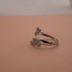 Floral Marquise Zircon Wrap-Style Silver Ring