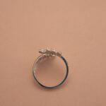 Floral Marquise Zircon Wrap-Style Silver Ring