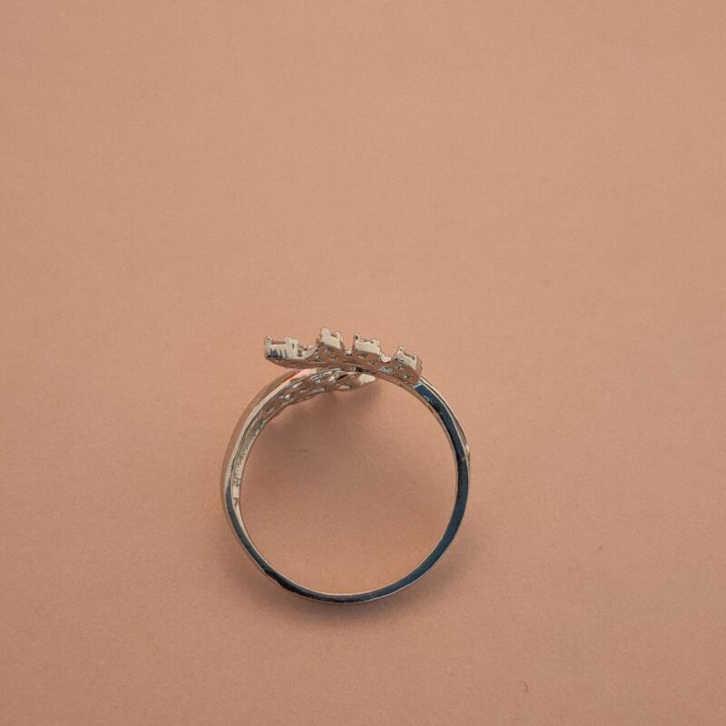 Floral Marquise Zircon Wrap-Style Silver Ring