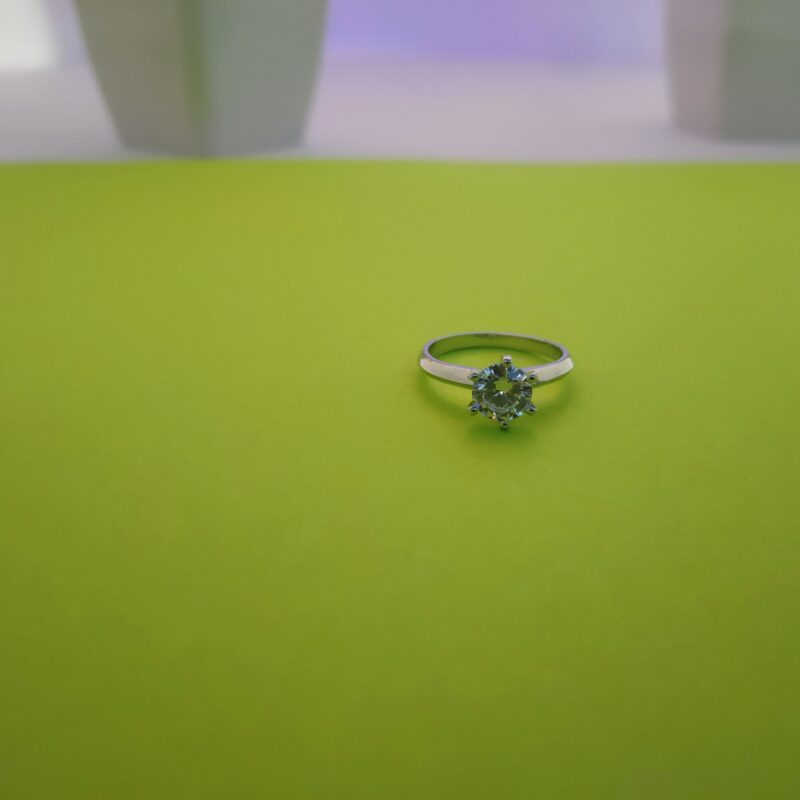 Classic Round-Cut Solitaire Silver Ring