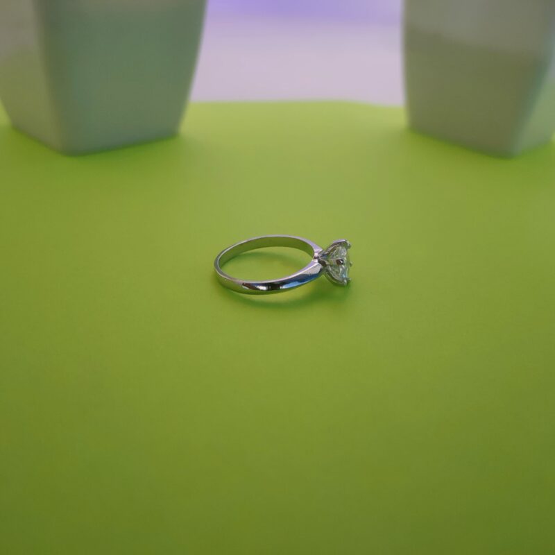 Classic Round-Cut Solitaire Silver Ring