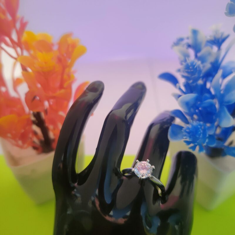 Classic Round-Cut Solitaire Silver Ring