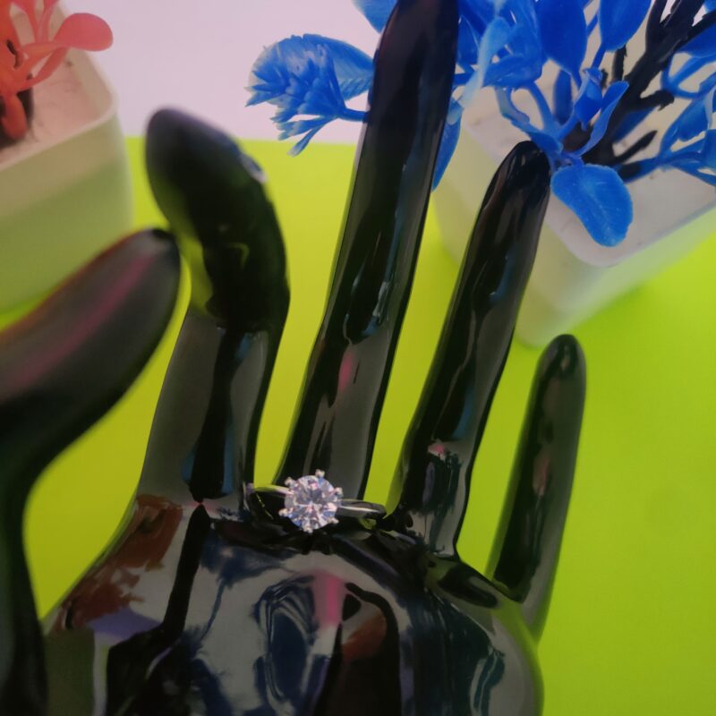 Classic Round-Cut Solitaire Silver Ring