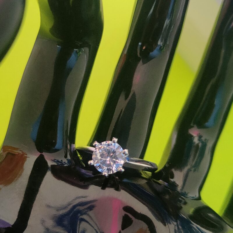 Classic Round-Cut Solitaire Silver Ring