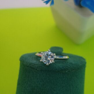 Classic Round-Cut Solitaire Silver Ring
