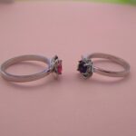 Floral Solitaire Gemstone Silver Ring