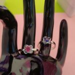 Floral Solitaire Gemstone Silver Ring