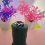 Minimal Round Solitaire Gemstone Silver Ring