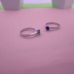 Minimal Round Solitaire Gemstone Silver Ring