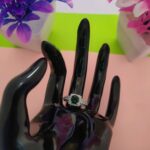 Round-Cut Halo Stone Statement Silver Ring