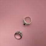 Halo Solitaire Pave Band Silver Ring