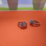 Halo Style Round Stone Silver Ring