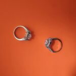 Halo Style Round Stone Silver Ring