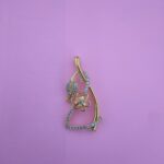 Floral curve 925 silver pendant with cubic zirconia