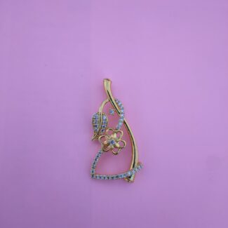 Floral curve 925 silver pendant with cubic zirconia