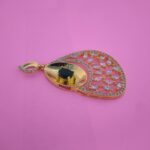 Teardrop 925 silver pendant with cubic zirconia stones