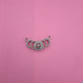 Crescent Arc 925 Silver CZ Connector Pendant