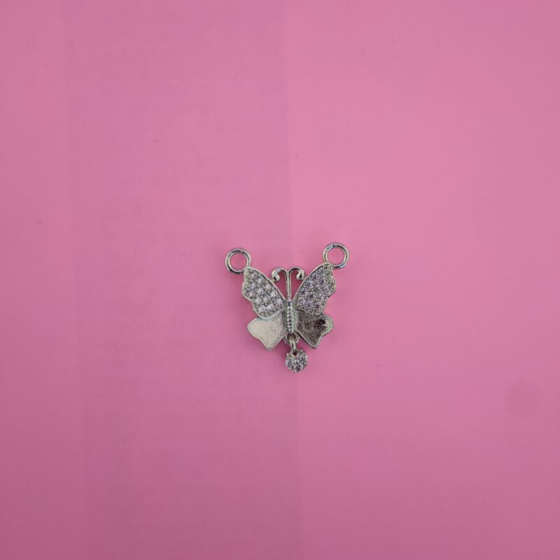 Butterfly Shape 925 Silver CZ Connector Pendant