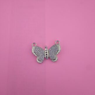 Butterfly shape 925 silver pendant with cubic zirconia