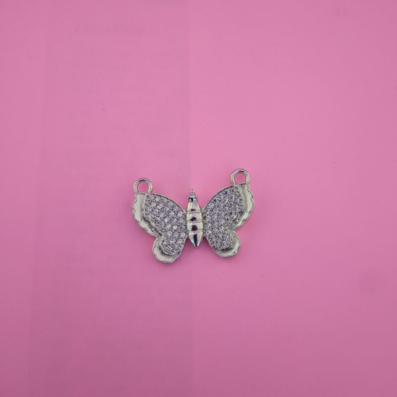 Butterfly shape 925 silver pendant with cubic zirconia
