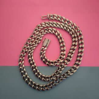men flat cuban link silver chain