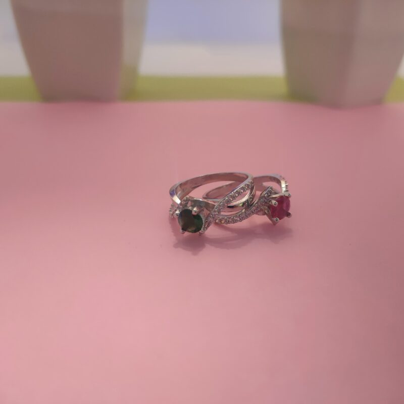 Elegant Crossover Round Silver Ring