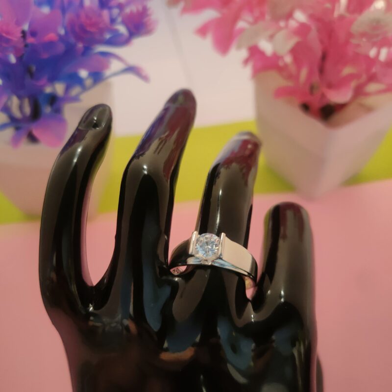 Classic Round Solitaire Silver Ring