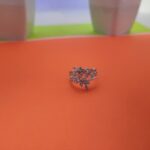 Marquise Cluster Leaf Design Silver Ring