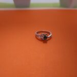 Round Stone Crossover Silver Ring