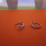 delicate leaf accent silver ring