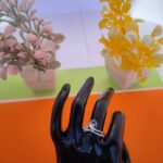 delicate leaf accent silver ring