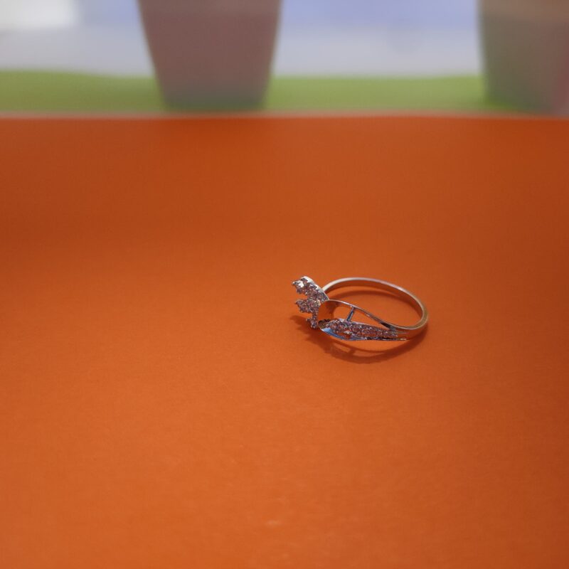 leaf design sterling silver ring women