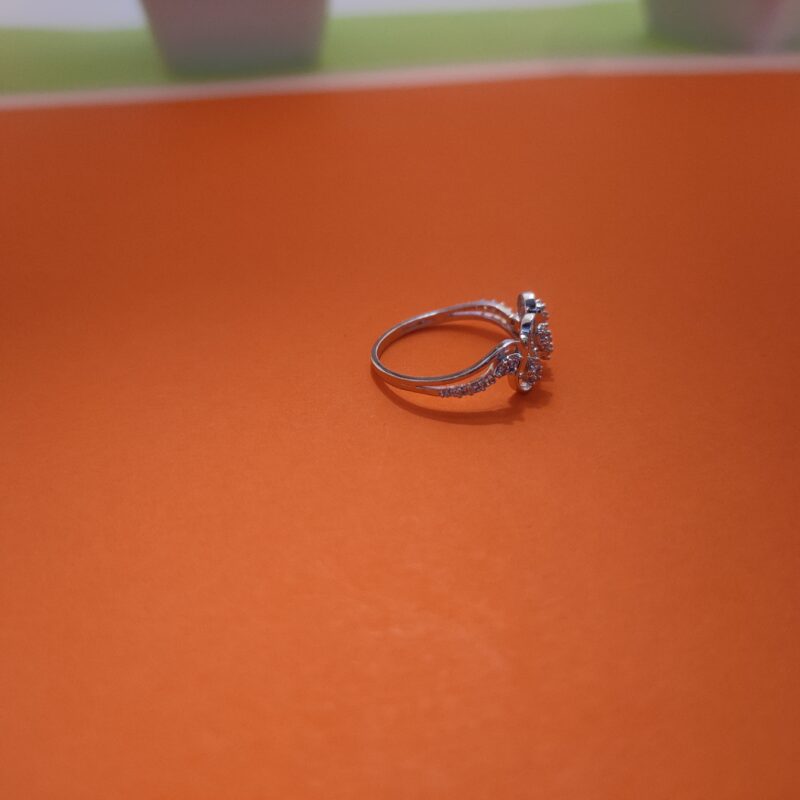 cz pavé silver ring women