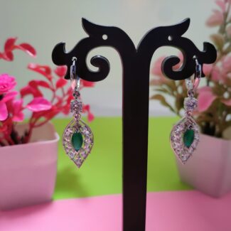 marquise drop silver earrings