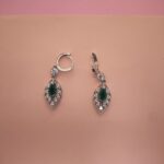 marquise drop silver earrings