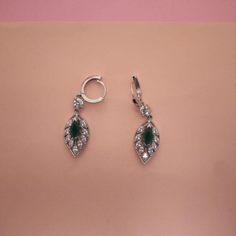 marquise drop silver earrings