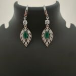 pave silver drop earrings