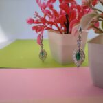 pave silver drop earrings