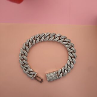 men cuban link silver bracelet