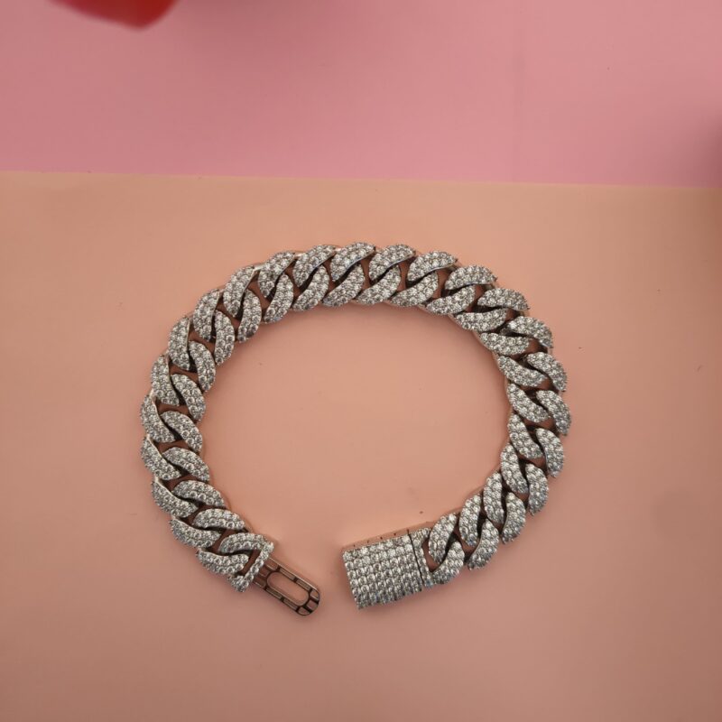 men cuban link silver bracelet