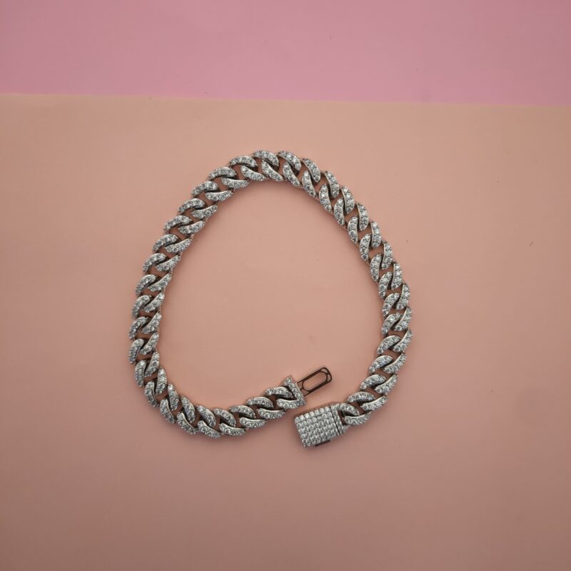 men cuban link silver bracelet