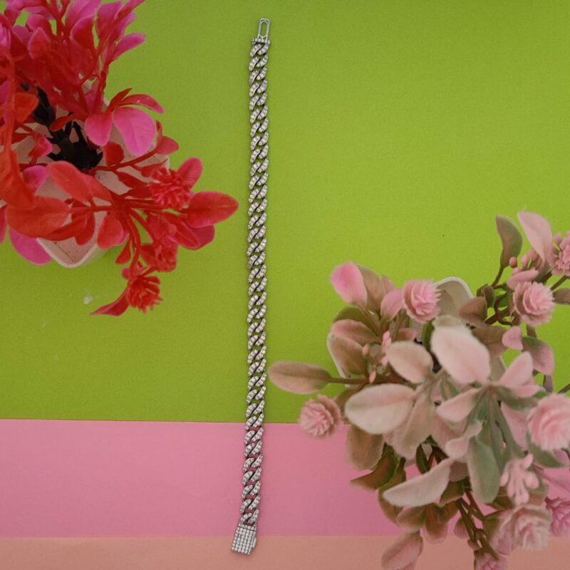 men cuban link silver bracelet