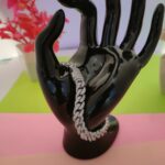 stone studded cuban link bracelet