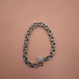 men cuban link silver bracelet