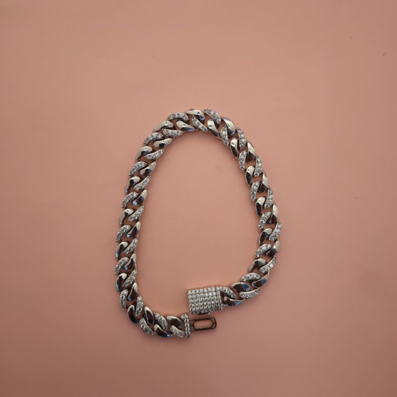 men cuban link silver bracelet