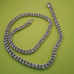 men silver curb chain necklace
