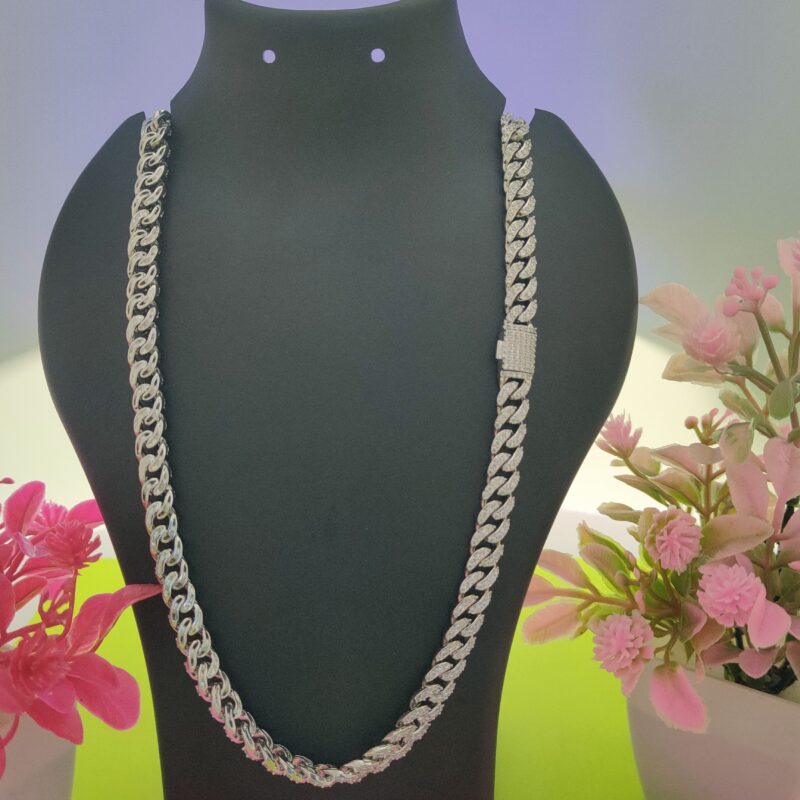 men cuban link silver chain