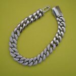 Two-tone Cuban link silver bracelet for men